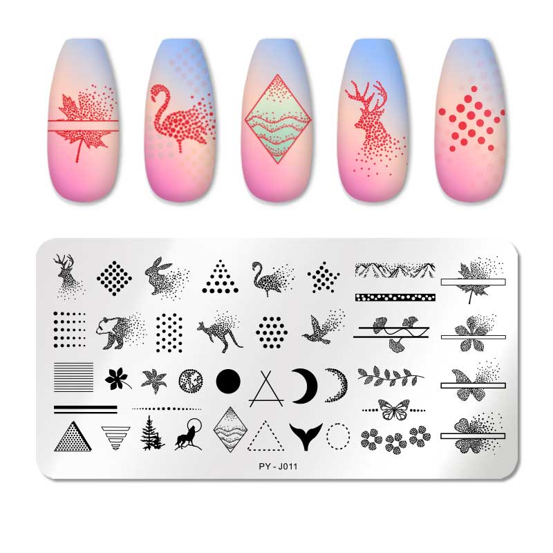 PICT YOU 12*6cm Nail Art Templates Stamping Plate Design Flower Animal Glass Temperature Lace Stamp Templates Plates Image