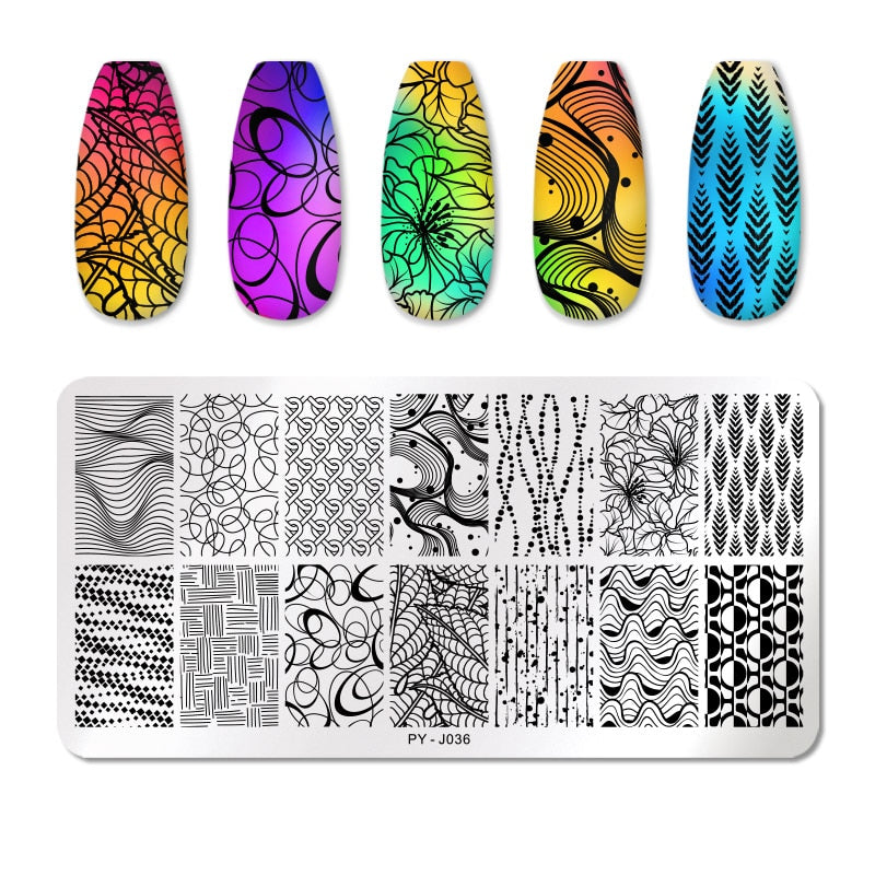 PICT YOU 12*6cm Nail Art Templates Stamping Plate Design Flower Animal Glass Temperature Lace Stamp Templates Plates Image