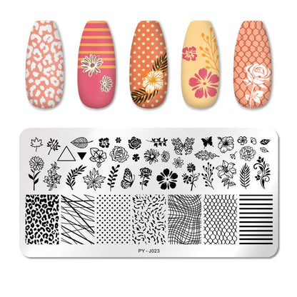 PICT YOU 12*6cm Nail Art Templates Stamping Plate Design Flower Animal Glass Temperature Lace Stamp Templates Plates Image