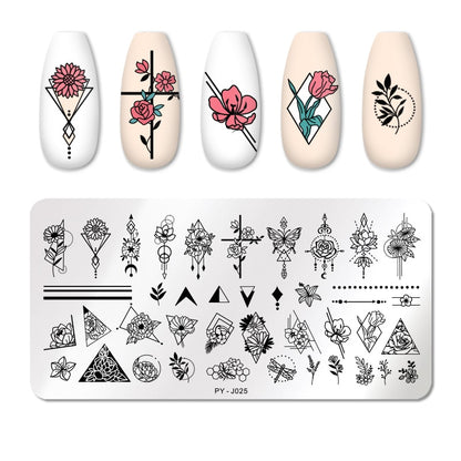 PICT YOU 12*6cm Nail Art Templates Stamping Plate Design Flower Animal Glass Temperature Lace Stamp Templates Plates Image