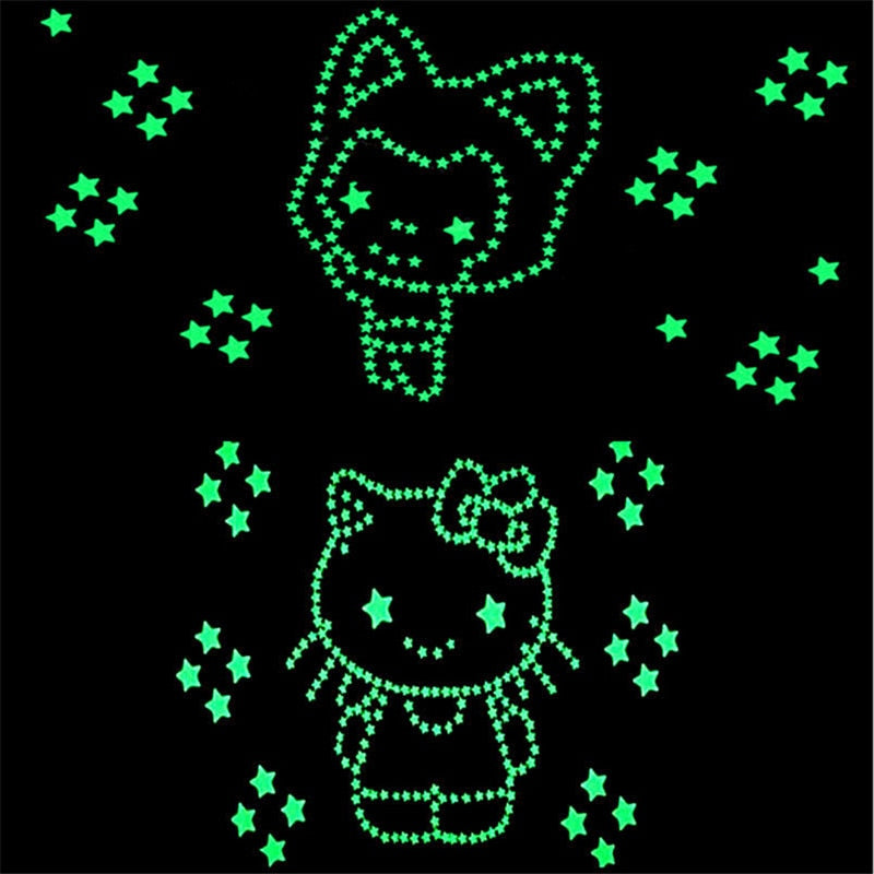 50pcs 3D Stars Glow In The Dark Wall Stickers Luminous Fluorescent Wall Stickers For Kids Baby Room Bedroom Ceiling Home Decor