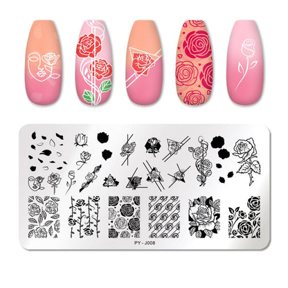 PICT YOU 12*6cm Nail Art Templates Stamping Plate Design Flower Animal Glass Temperature Lace Stamp Templates Plates Image