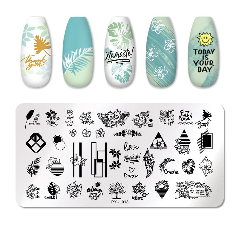 PICT YOU 12*6cm Nail Art Templates Stamping Plate Design Flower Animal Glass Temperature Lace Stamp Templates Plates Image