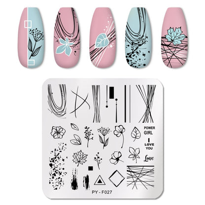 PICT YOU 12*6cm Nail Art Templates Stamping Plate Design Flower Animal Glass Temperature Lace Stamp Templates Plates Image