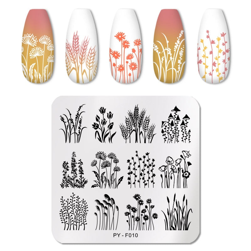 PICT YOU 12*6cm Nail Art Templates Stamping Plate Design Flower Animal Glass Temperature Lace Stamp Templates Plates Image