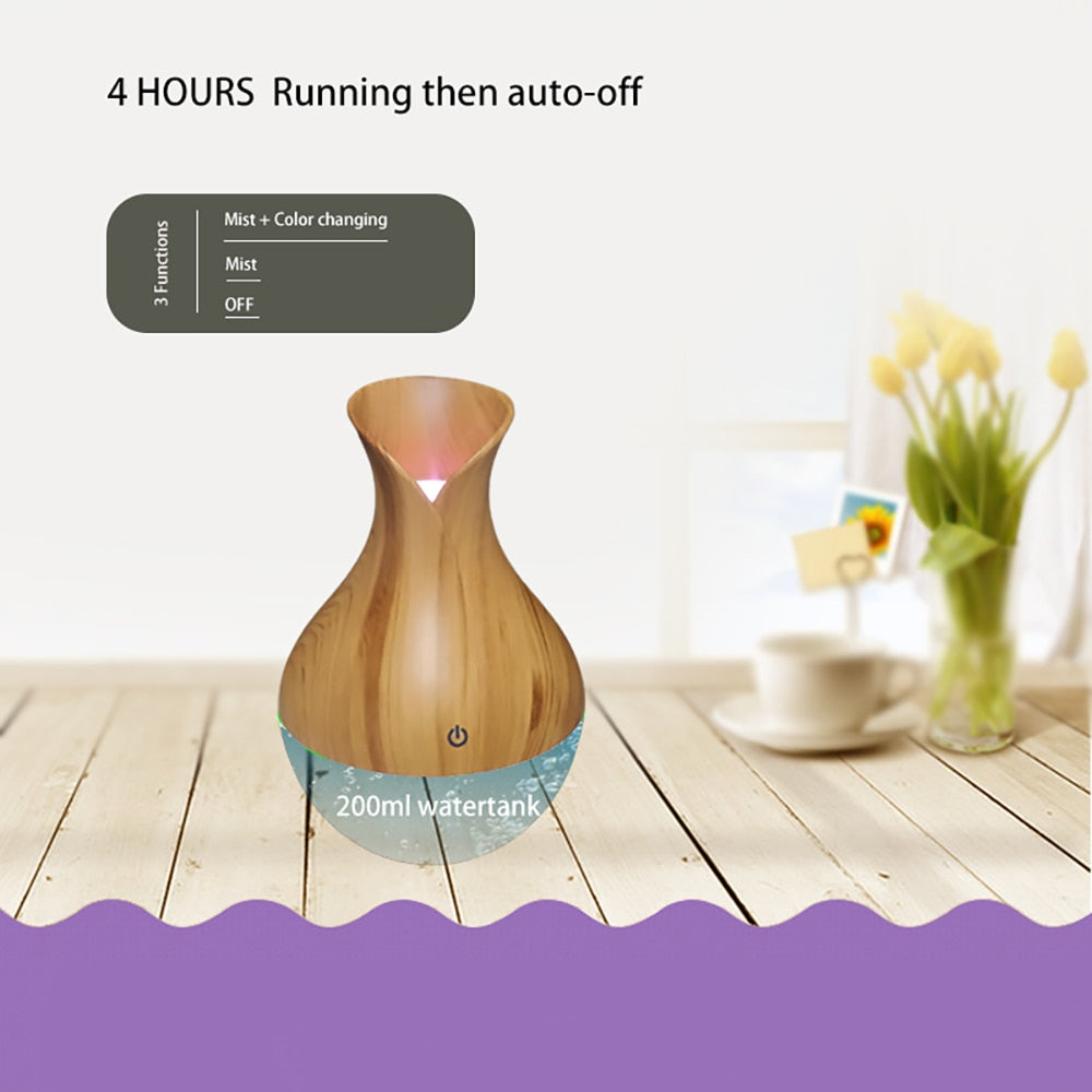 Portable Ultrasonic Air Humidifier Aromatherapy Diffuser Essential Oil Mini Car Home Mist Maker Defusers USB Humificador LED