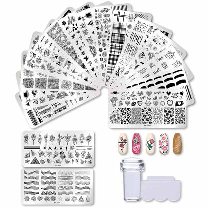 PICT YOU 12*6cm Nail Art Templates Stamping Plate Design Flower Animal Glass Temperature Lace Stamp Templates Plates Image